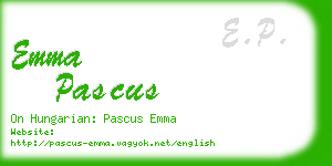 emma pascus business card